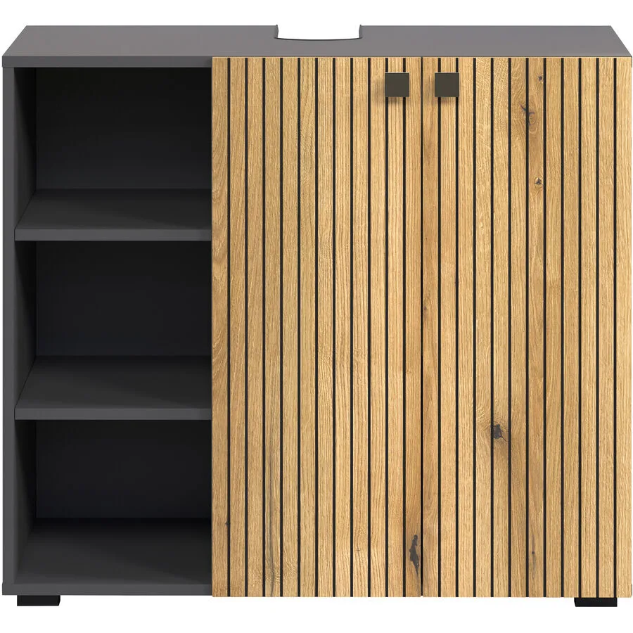 Waschbeckenunterschrank Garfield anthrazit Holzwerkstoff B 90 T 79 H 53 cm