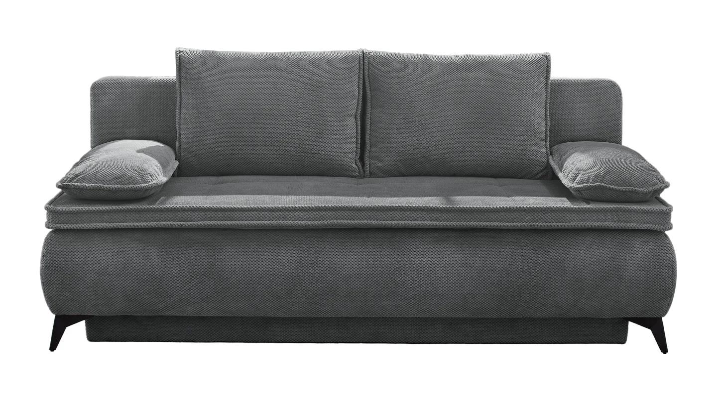 Schlafsofa Cord Bettkasten grau Dauerschläfer 205 cm - DREAMER