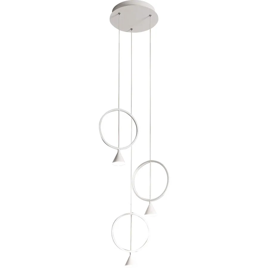 Pendellampe Vitor Weiss Metall 45 cm 200 cm - LED - Lichtfarbe: Warmweiss - LED Energiesparlampen