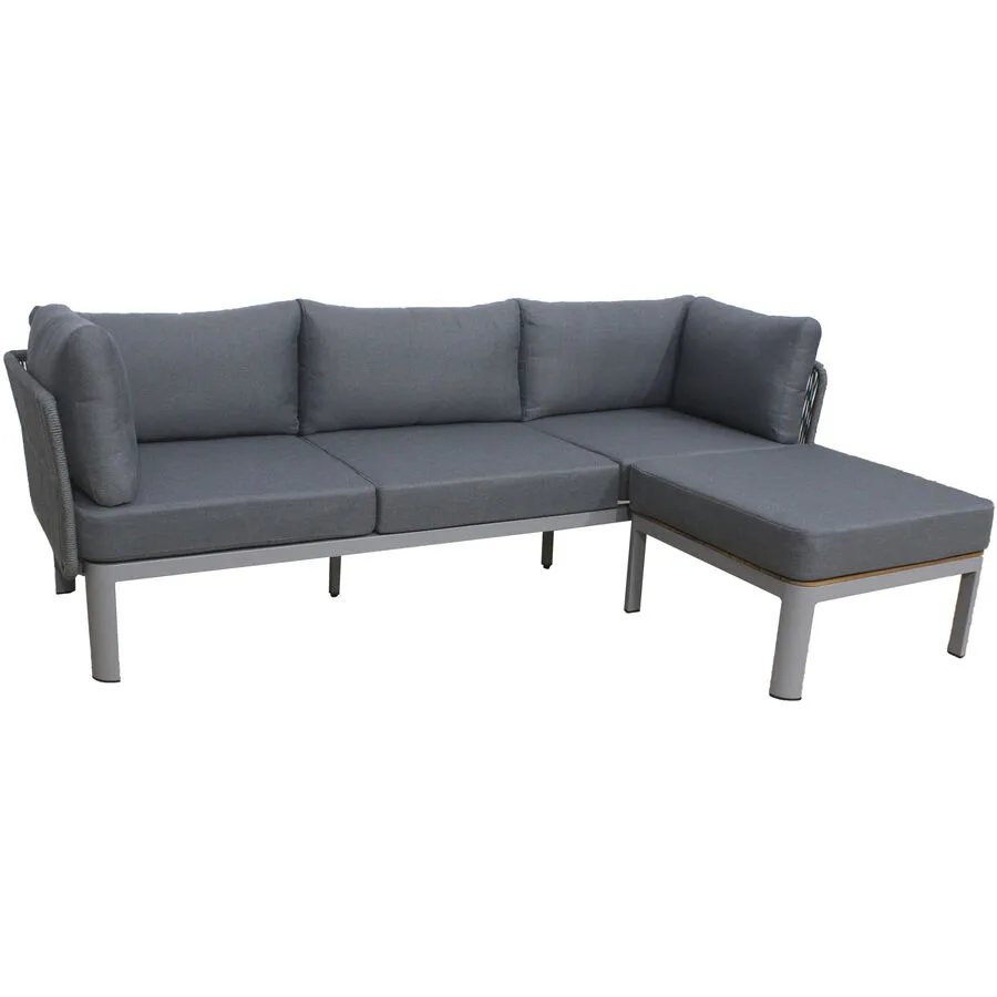 Gartenlounge Clasico Grau Aluminium T 68 H 28 cm