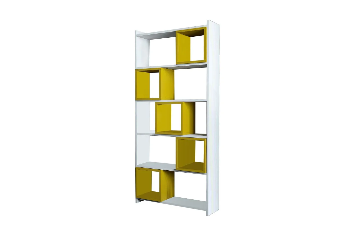 Hovdane Bokhylla 80 cm - Vit/Gul