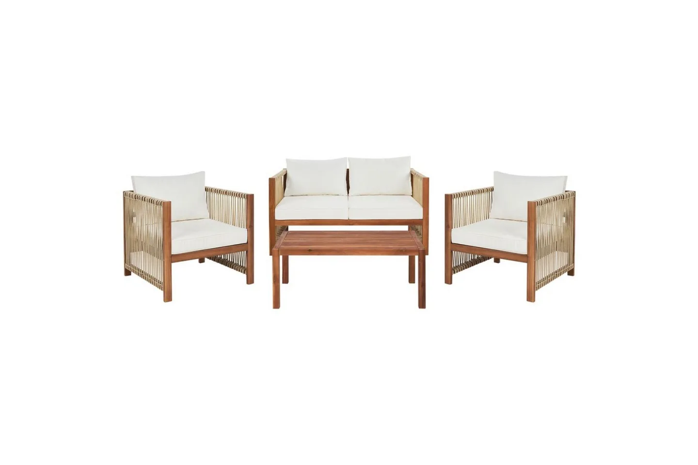 Loungegrupp Antria Ljus trä/beige - Ljus trä/beige