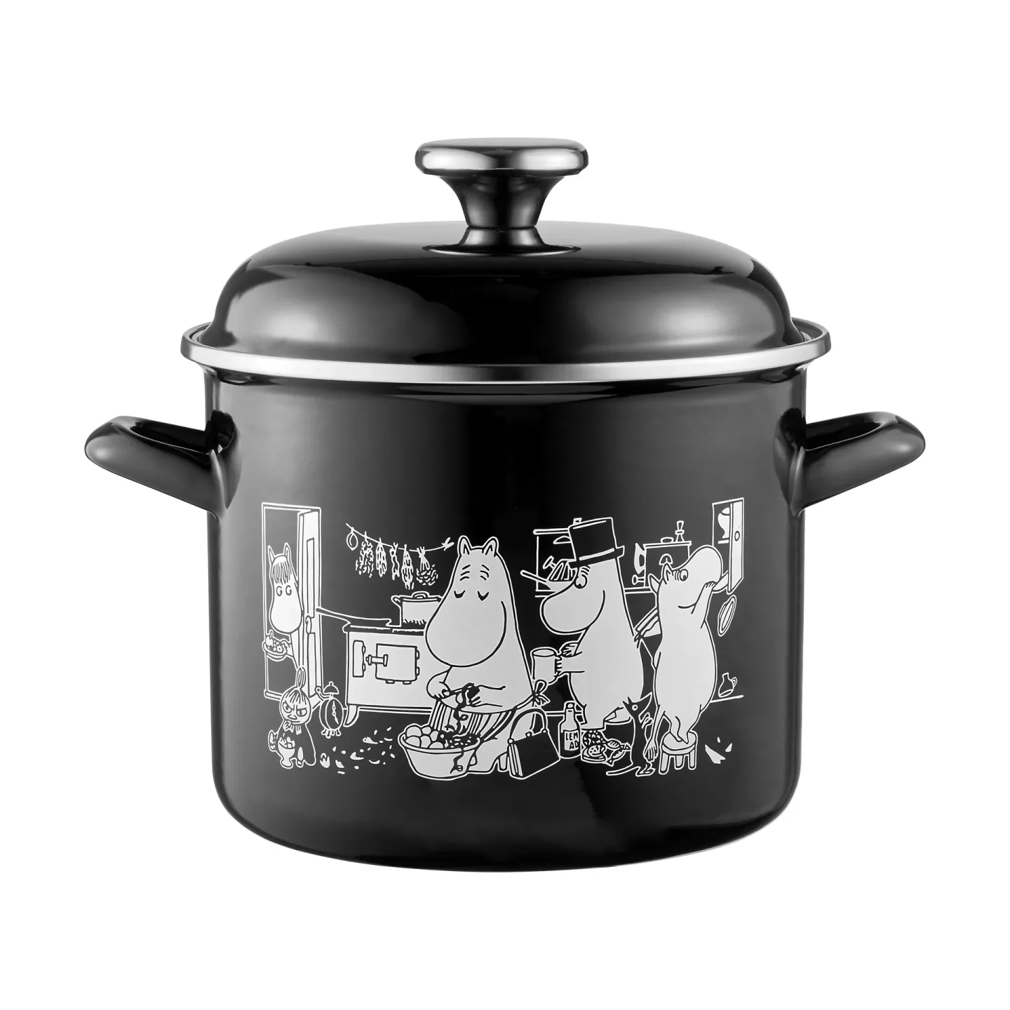 Muurla Mumin Emaille-Topf hoher Deckel 3,5 L Die Küche