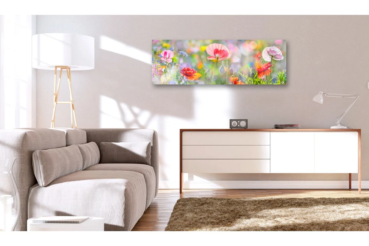 Tavla Rainbow of Morning Poppies 120x40 -