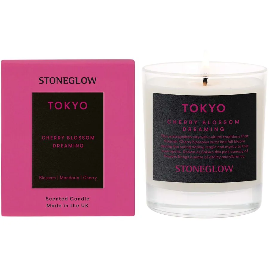 Stoneglow Duftkerze Explorer pink Explorer Tokyo H 9 D 8 cm 40 hr - Material: Glas/Wachs