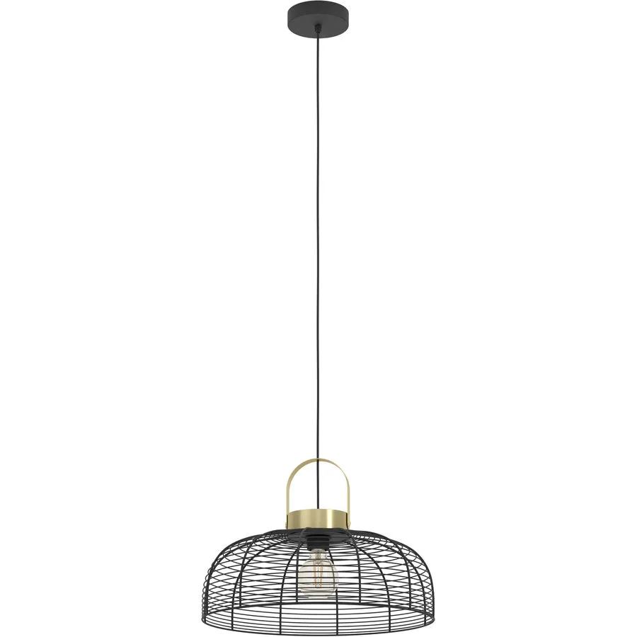 Eglo Pendellampe Roundham Schwarz Stahl 110 cm - Farbe: Schwarz/Messing