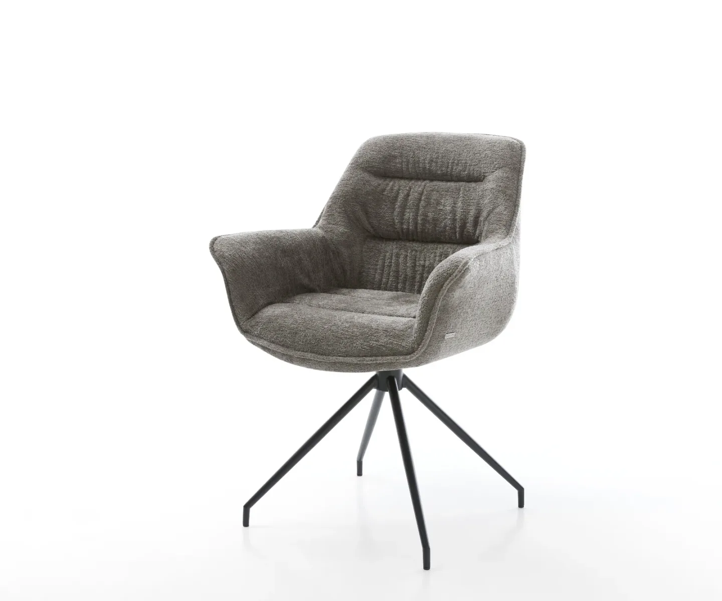 Esszimmerstuhl Kaira-Flex Bouclé Soft Schlamm Kreuzgestell konisch Schwarz