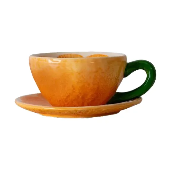 Byon Mandarie Tasse mit Untertasse 25cl Orange