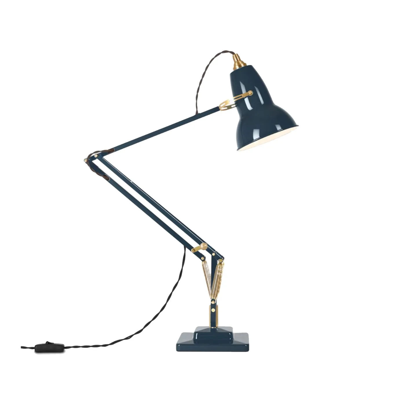 Anglepoise - Original 1227 Brass Desk Lamp, Ink Blue, Incl. LED 10W E27 806lm, 2700K IP20 - Bordslampor - George Carwardine - Blå