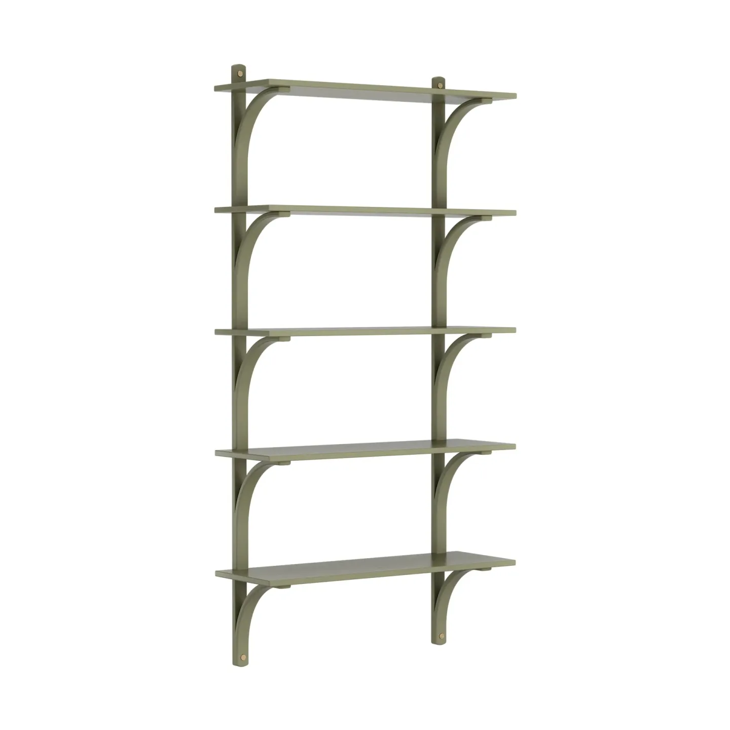 Swedese Levi hylla 5 hyllplan Moss green-mässing, 90 cm