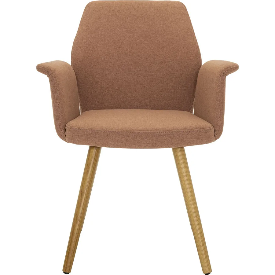 Stuhl Elonie Dusty Pink Stoff, Eiche