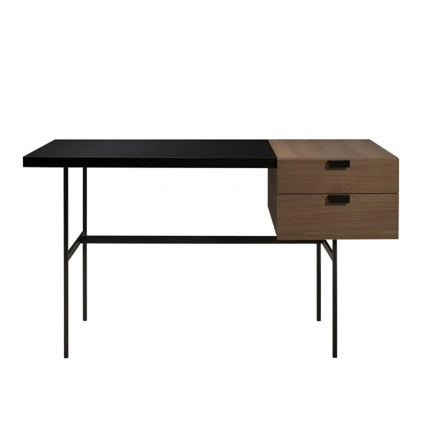 Ligne Roset - Tanis Desk - Skrivbord - Pierre Paulin - Träfärgad,Svart - Metall/Trä