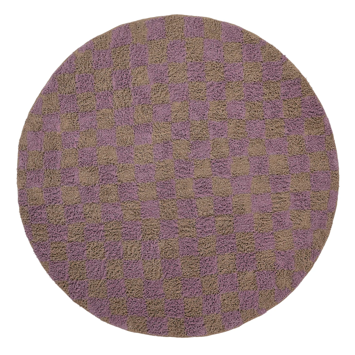 Runde tepper - Elsey Natural Cotton Shaggy (brun/lilla) (Størrelse: Ø 200 cm)