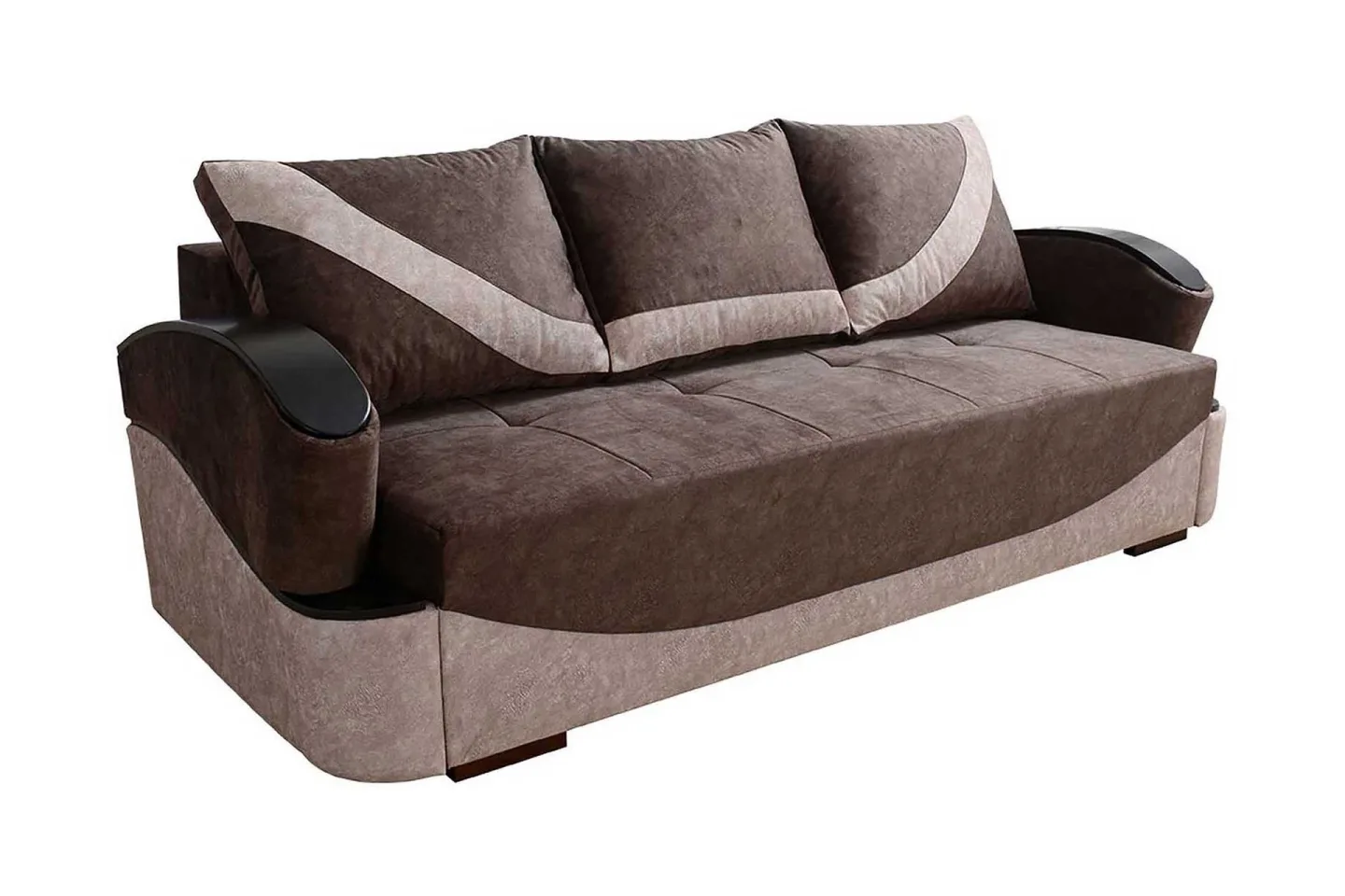 Turbo Bäddsoffa 200x96x90 cm - Brun/Grå