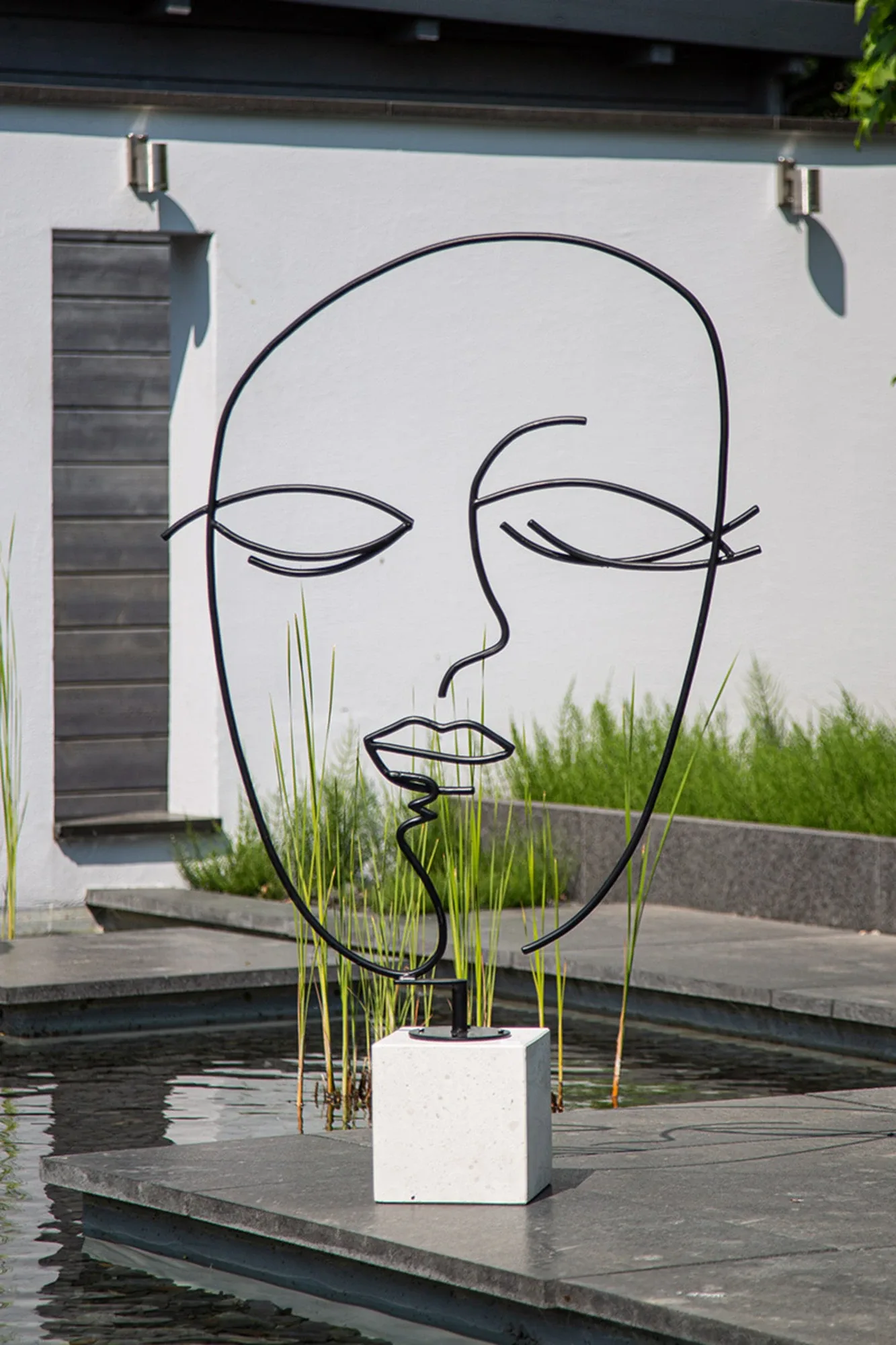 Gilde Figur Visione, Gesicht, Schwarz H: 100 cm | Schubiger Möbel