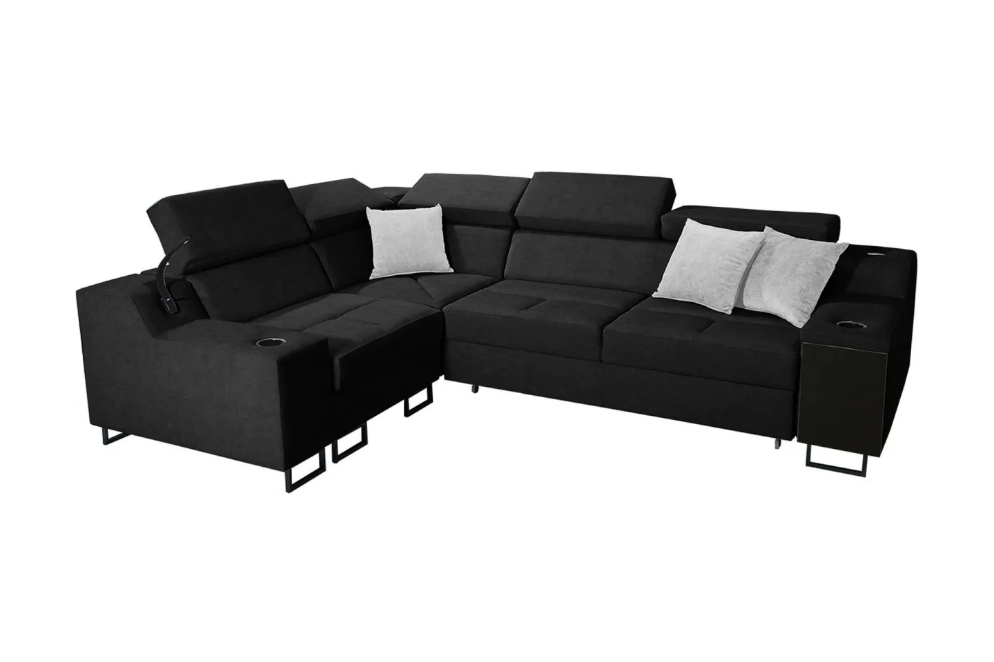 Seginus Hörnbäddsoffa 4-sits 210x127 - Svart