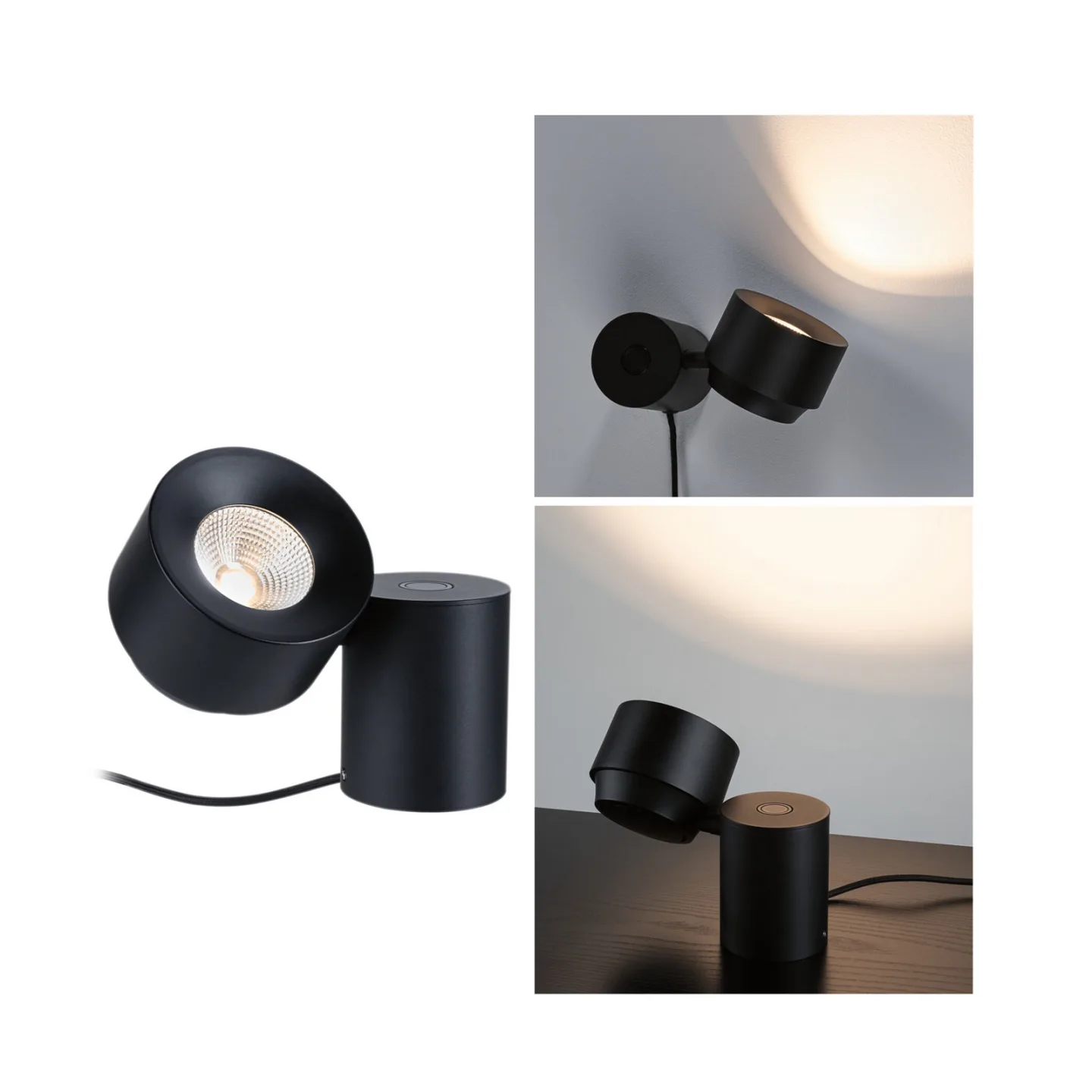 Puric Pane Tischleuchte S 3-step Schwarz - Paulmann Puric Pane I - Wohnzimmer - Modern - Metall - Einflammig