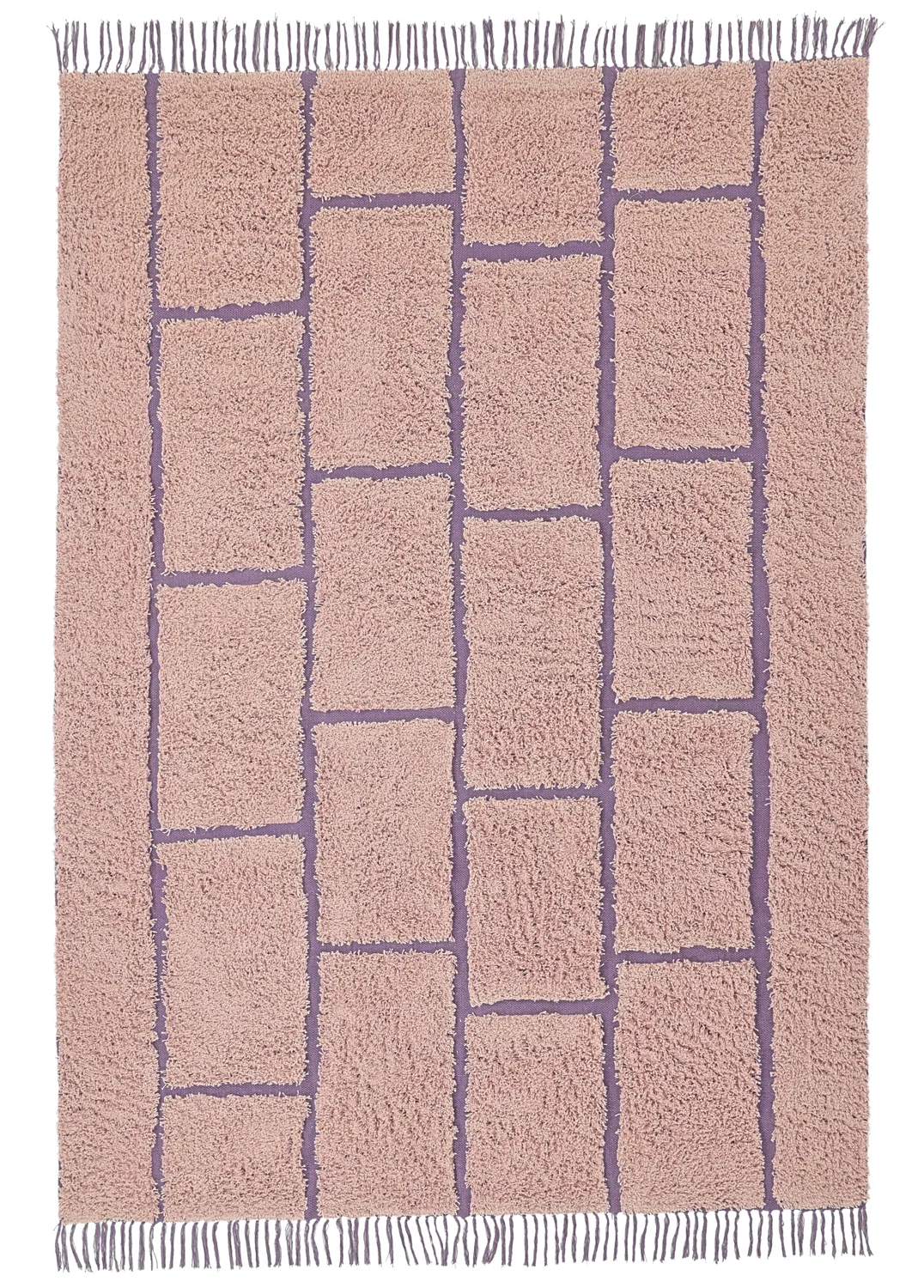 Ryetepper - Lindley Natural Cotton Shaggy (rosa/lilla) (Størrelse: 160 x 230 cm)