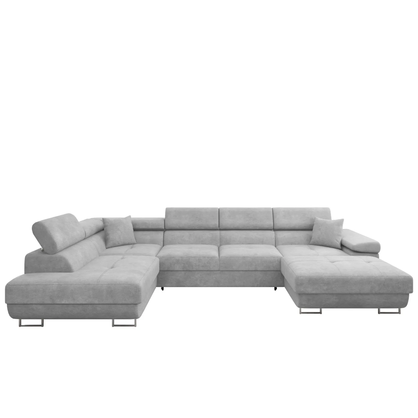 Gabina 5-sits U-formad bäddsoffa med divan och schäslong - grå