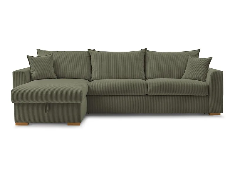 Ecksofa BOBOCHIC AUGUSTIN Cord-Stoff grün