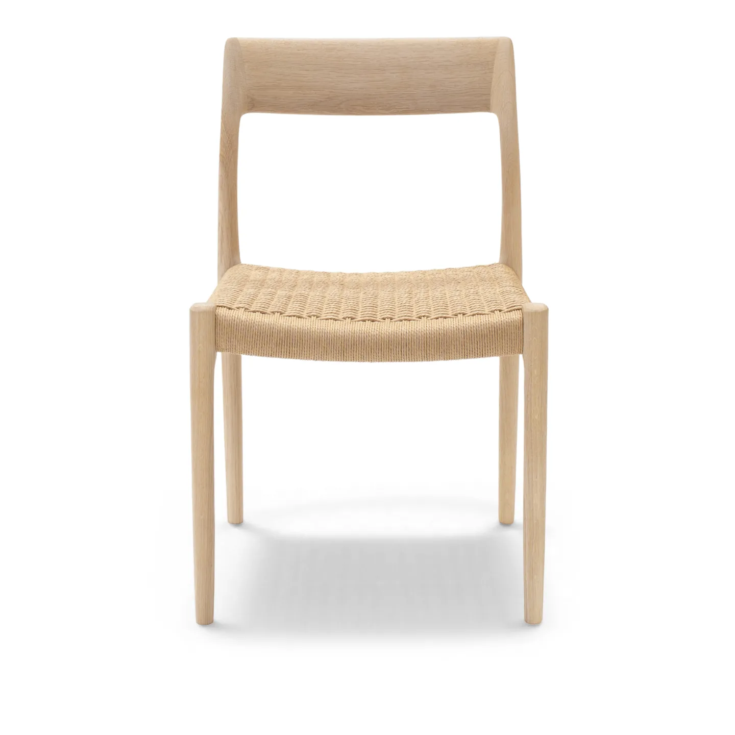J.L. Møller - Model 77 dining chair Oak, Soap, Natural Rope - Matstolar - Niels Otto Møller