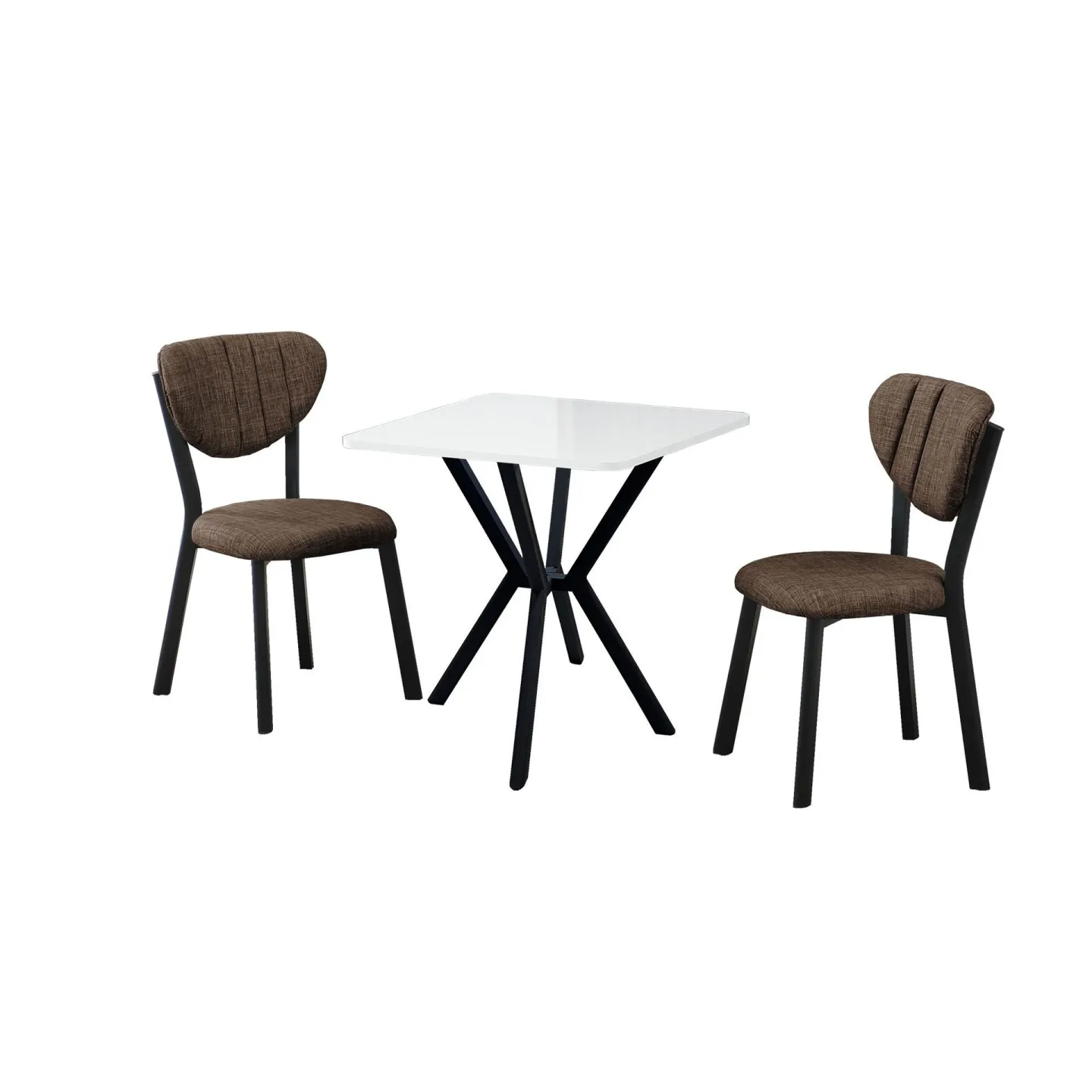 Krylor Matgrupp Bord 70 cm + 2 Stolar - Brun Vit