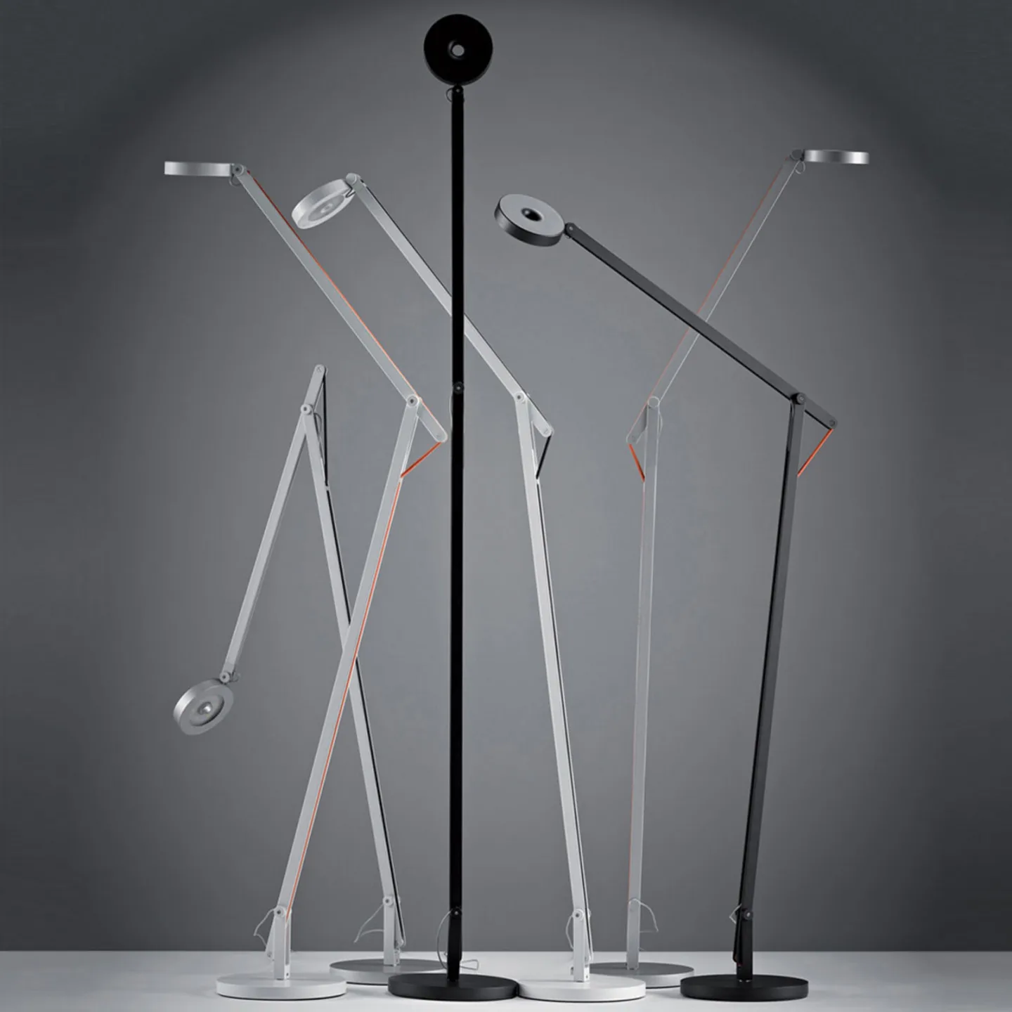 String F1 Golvlampa DTW Matt White/Orange - Rotaliana String F1 DTW - Vardagsrum - Design - Metall - Med en ljuskälla