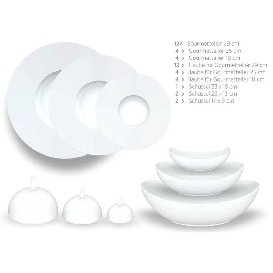 MÄSER Geschirr-Set 51-tlg. Saturno Weiss Porzellan