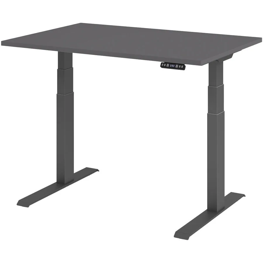 Schreibtisch Office basic graphit Holzwerkstoff Höhenverstellbar B 120 T 80 cm