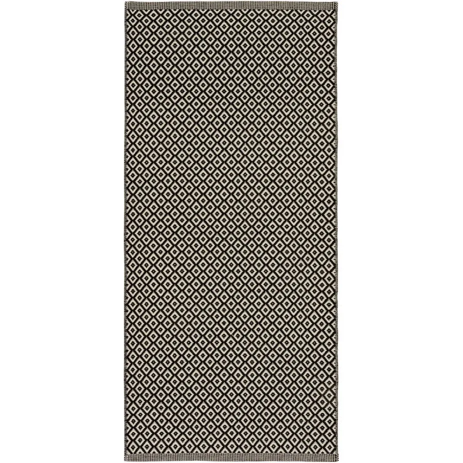 HORREDSMATTAN Teppich Björkö schwarz Wolle/Polyester 75 x 250 cm