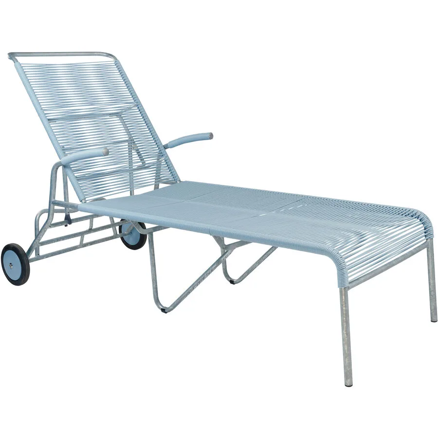 Gartenliege Schaffner Säntis Stahl/Kunststoff pastellblau faltbar