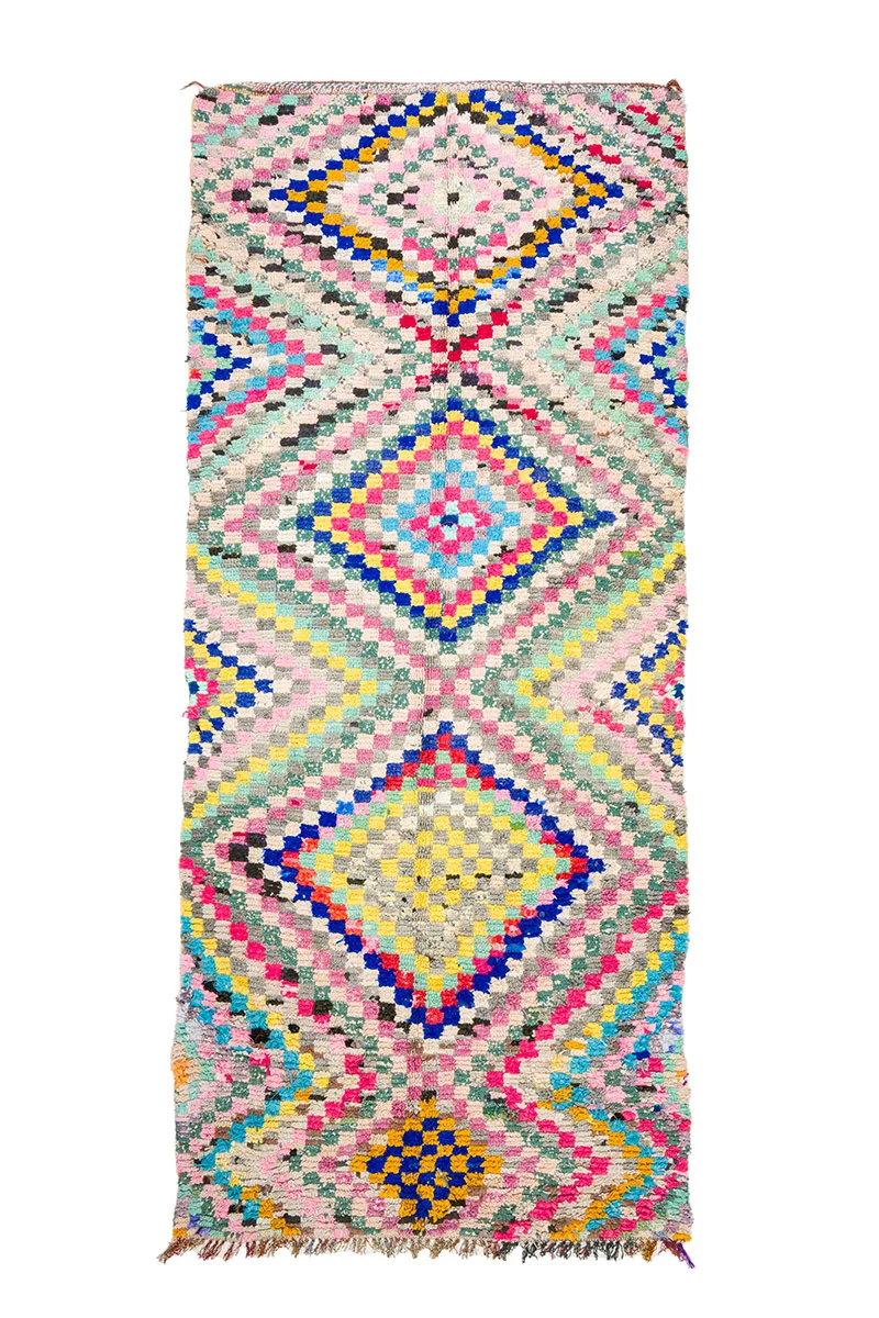 Marokkansk Boucherouite-teppe 145 x 365 cm (Størrelse: 145 x 365 cm)