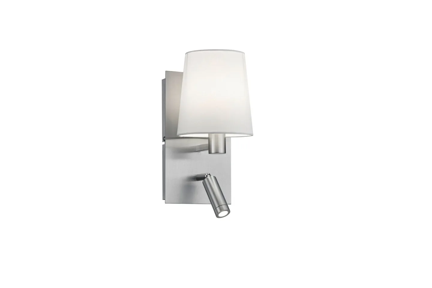 Marriot Vägglampa E27 + LED borstad stål/ vit - Borstad stål/Vit