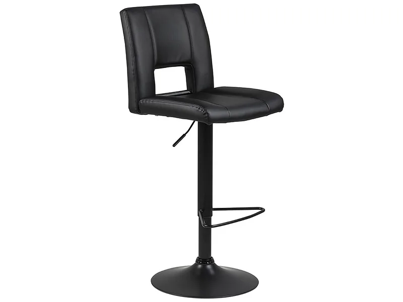 Einstellbarer Barhocker SYLVIA synthetisches leder schwarz