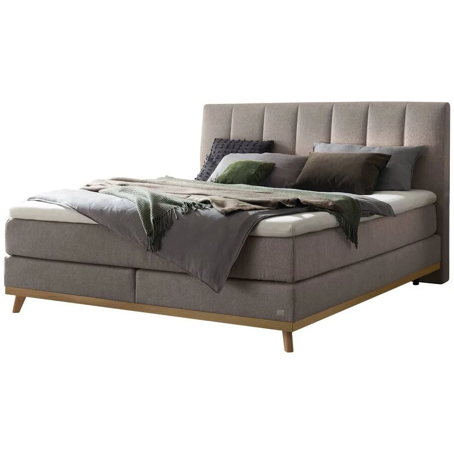Hasena Boxspringbett Stefania grey Stoff 140 x 200 cm