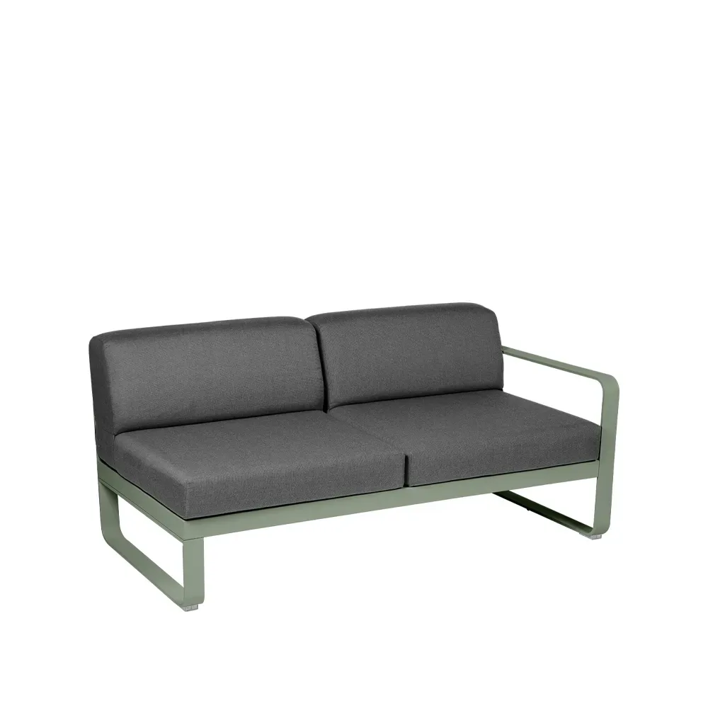 Fermob Bellevie Right modulsoffa 2-sits Cactus (grön), graphite grey dyna