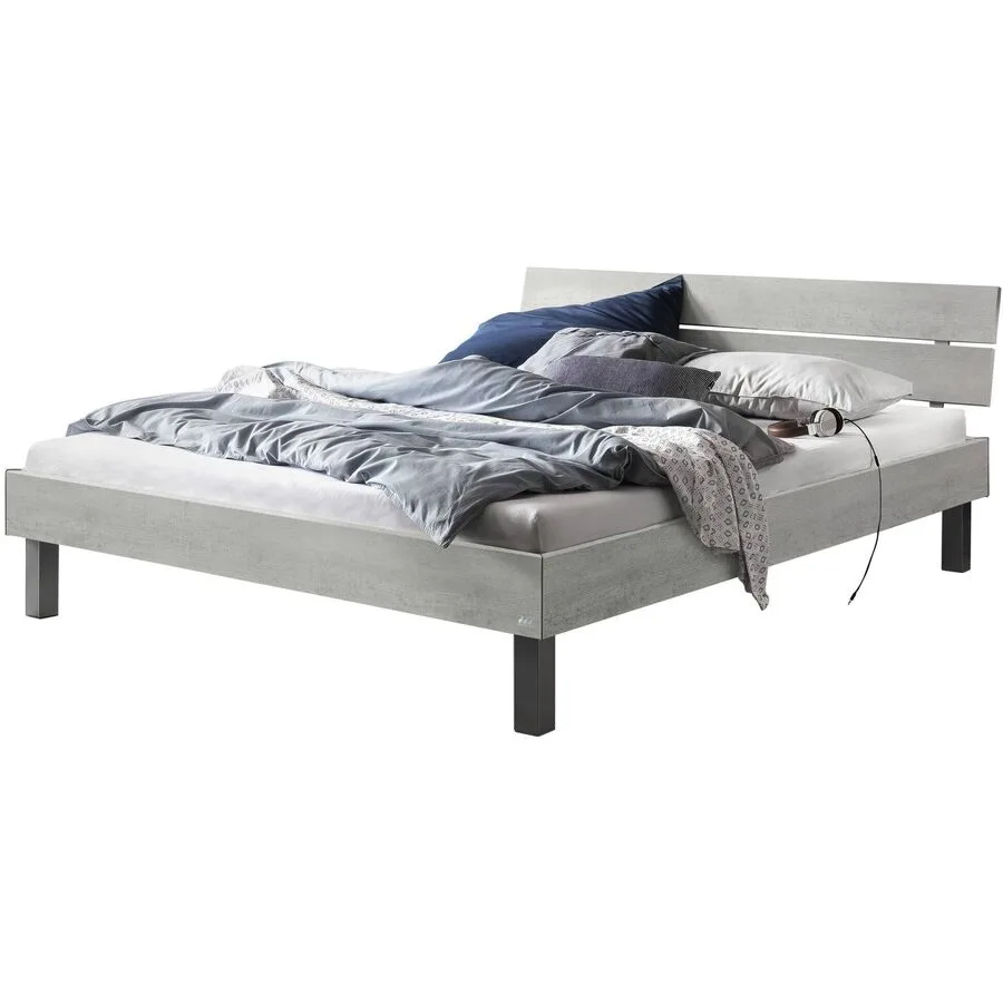 Hasena Bett Junka Betongrau MDF 90 x 200 cm