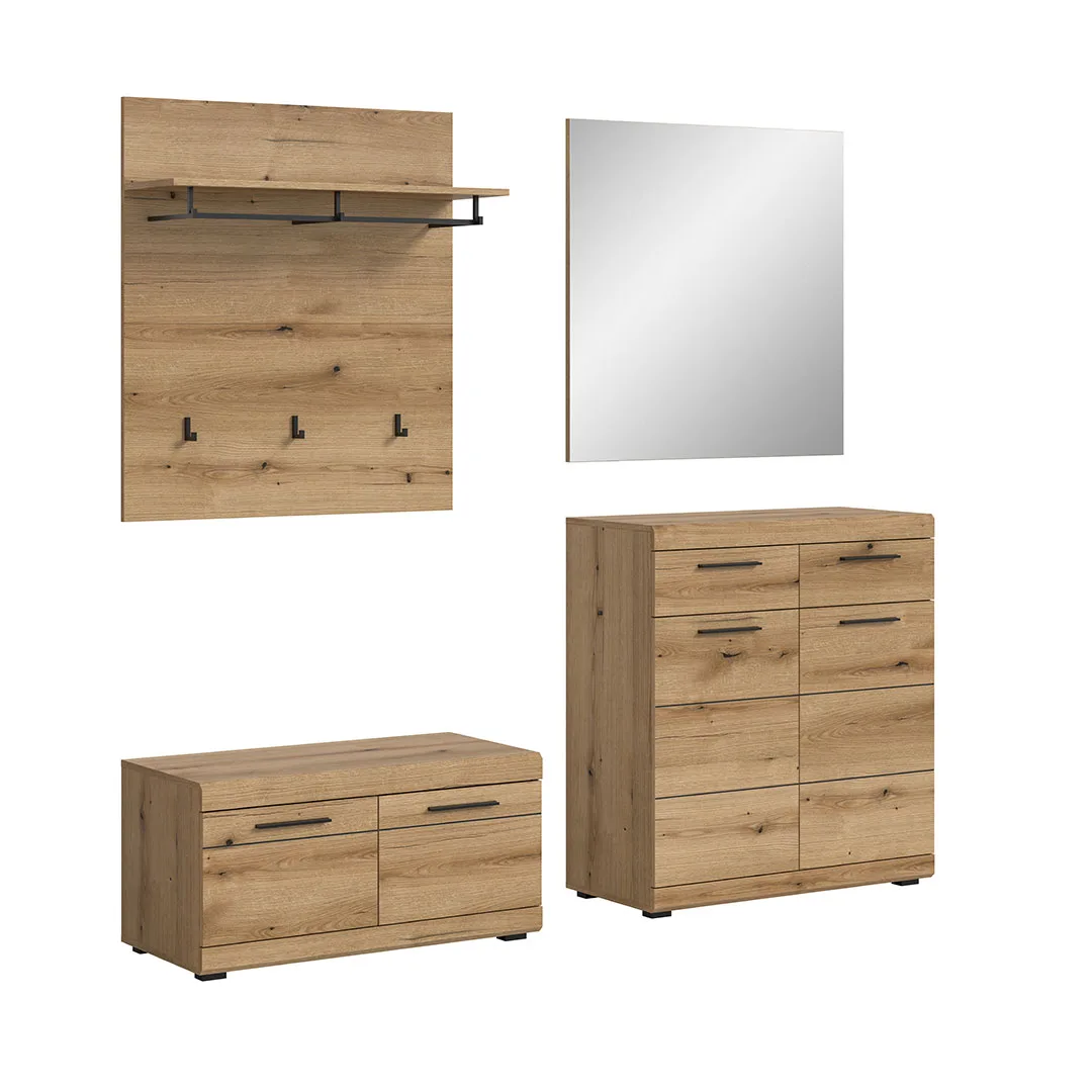 Scout Garderobenmöbel Set 4 Teile Eiche Dekor.