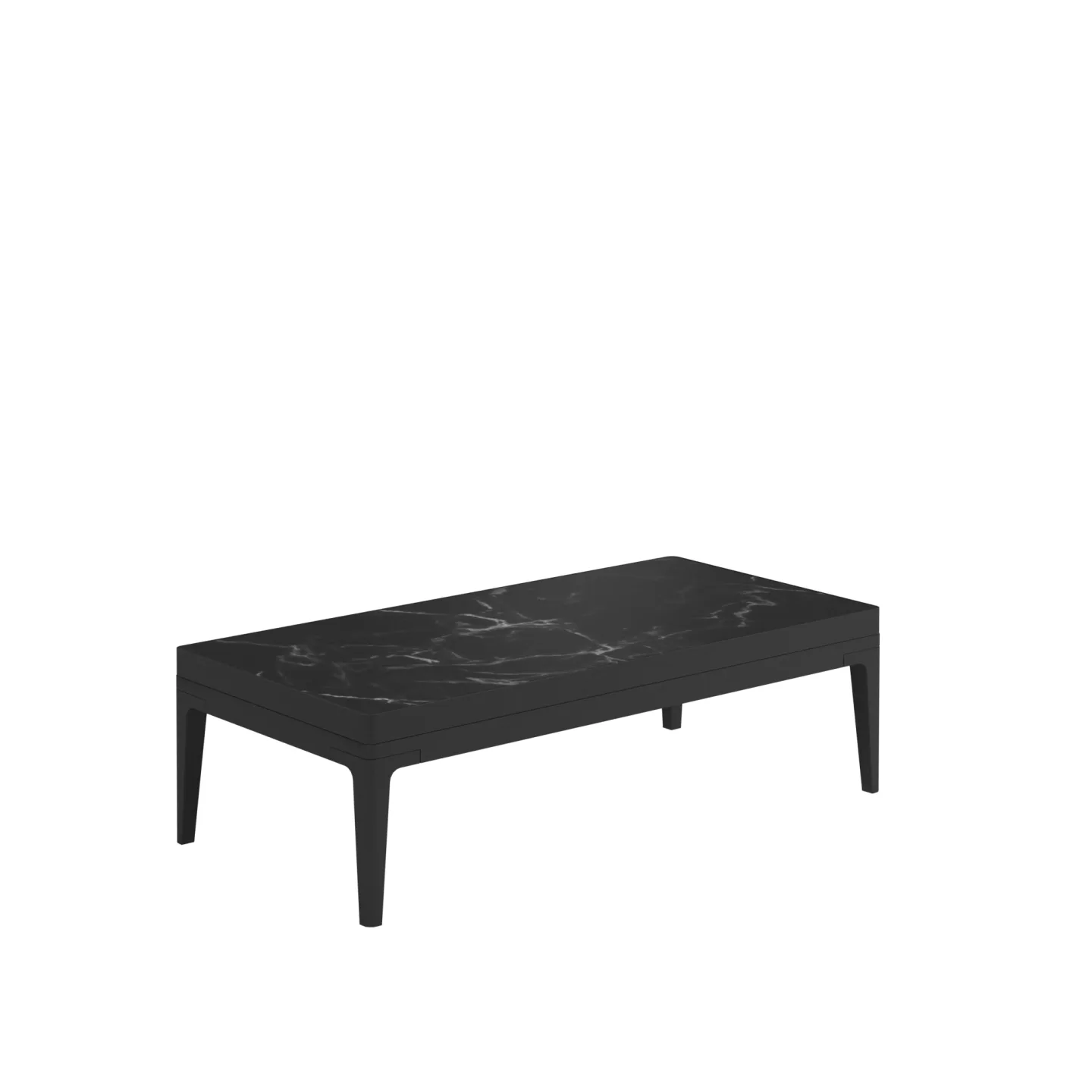 Gloster - Grid Small Coffee Table, Frame Meteor, Nero Ceramic Top - Soffbord utomhus - Henrik Pedersen - Svart - Naturmaterial/Metall