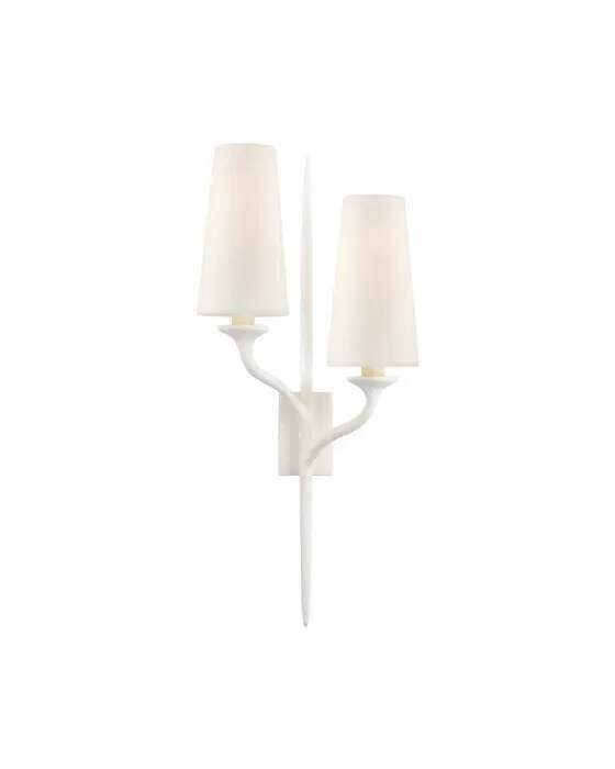 Iberia Left Double Sconce White