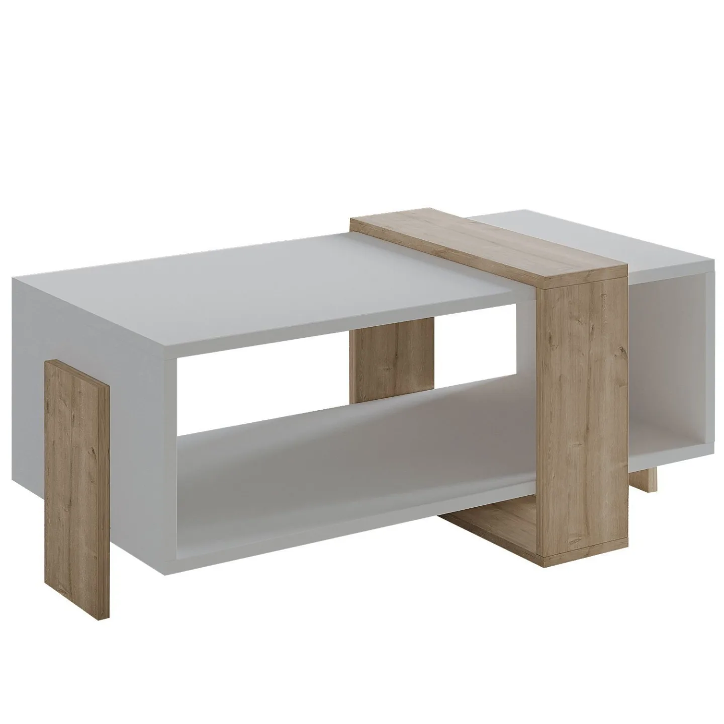 Norell Soffbord 90x40x49 cm - Vit och Sapphire Oak