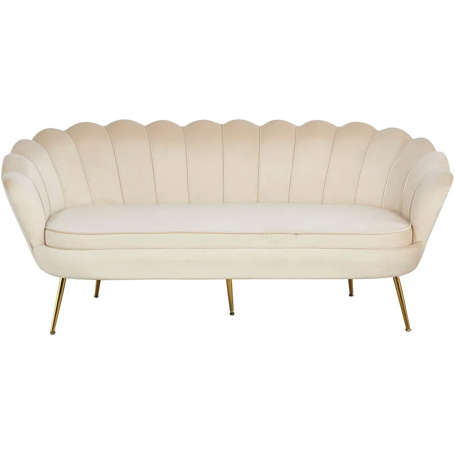 Sofa Pedro Beige Samt 180 cm 76 cm