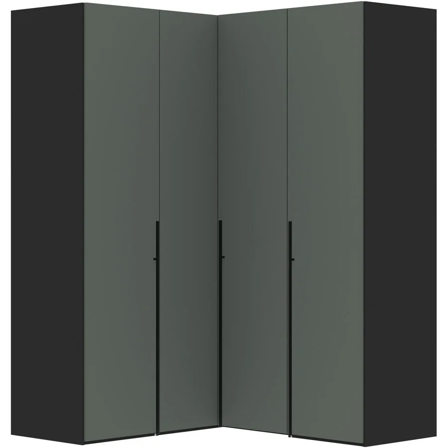 Kleiderschrank Arena Drehtüren dunkelgrün Holzwerkstoff B 160.2 cm - Schweizer Möbelhersteller