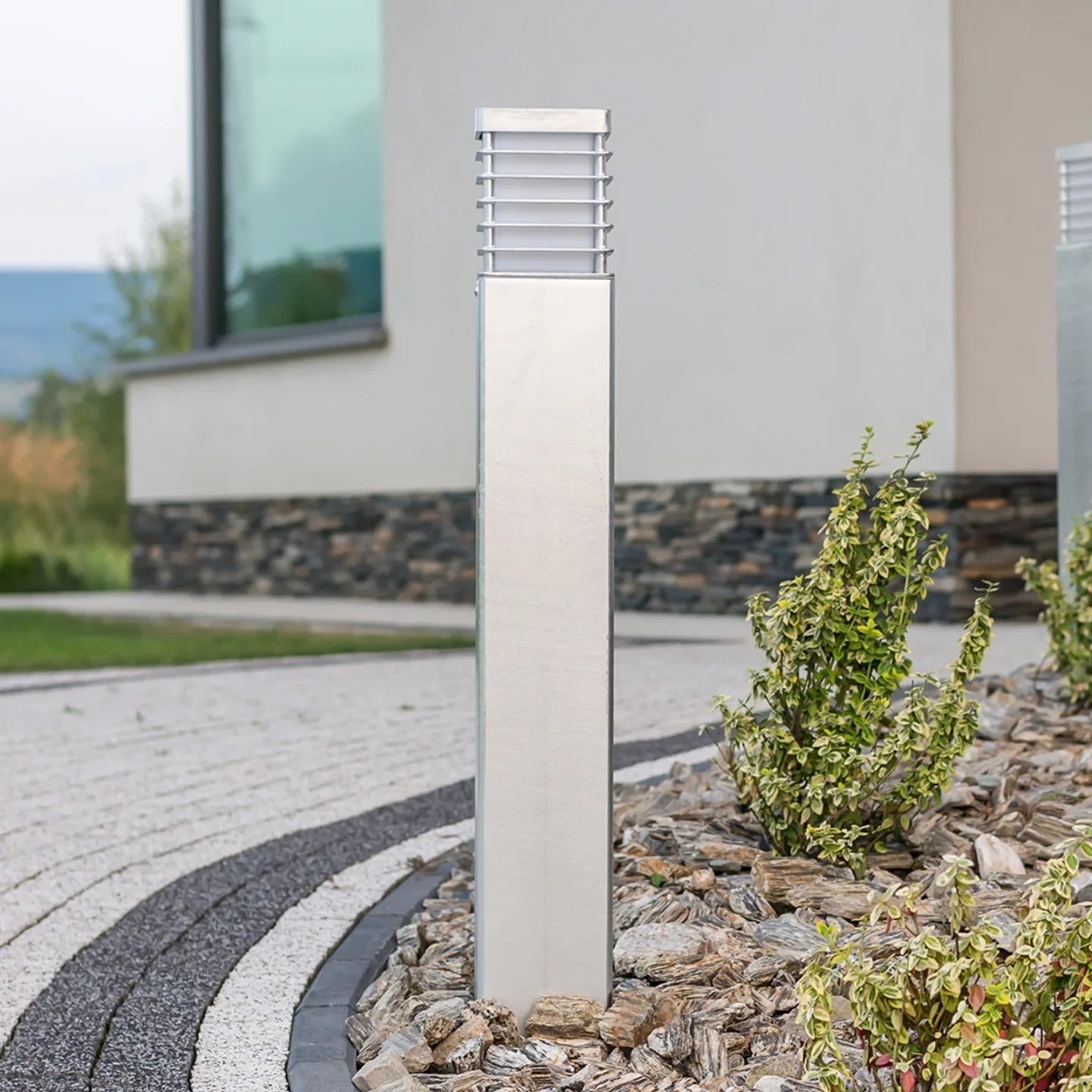 Halmstad LED-Pollerlampe 85cm alu Betonbodenhalter - Norlys - Aluminium