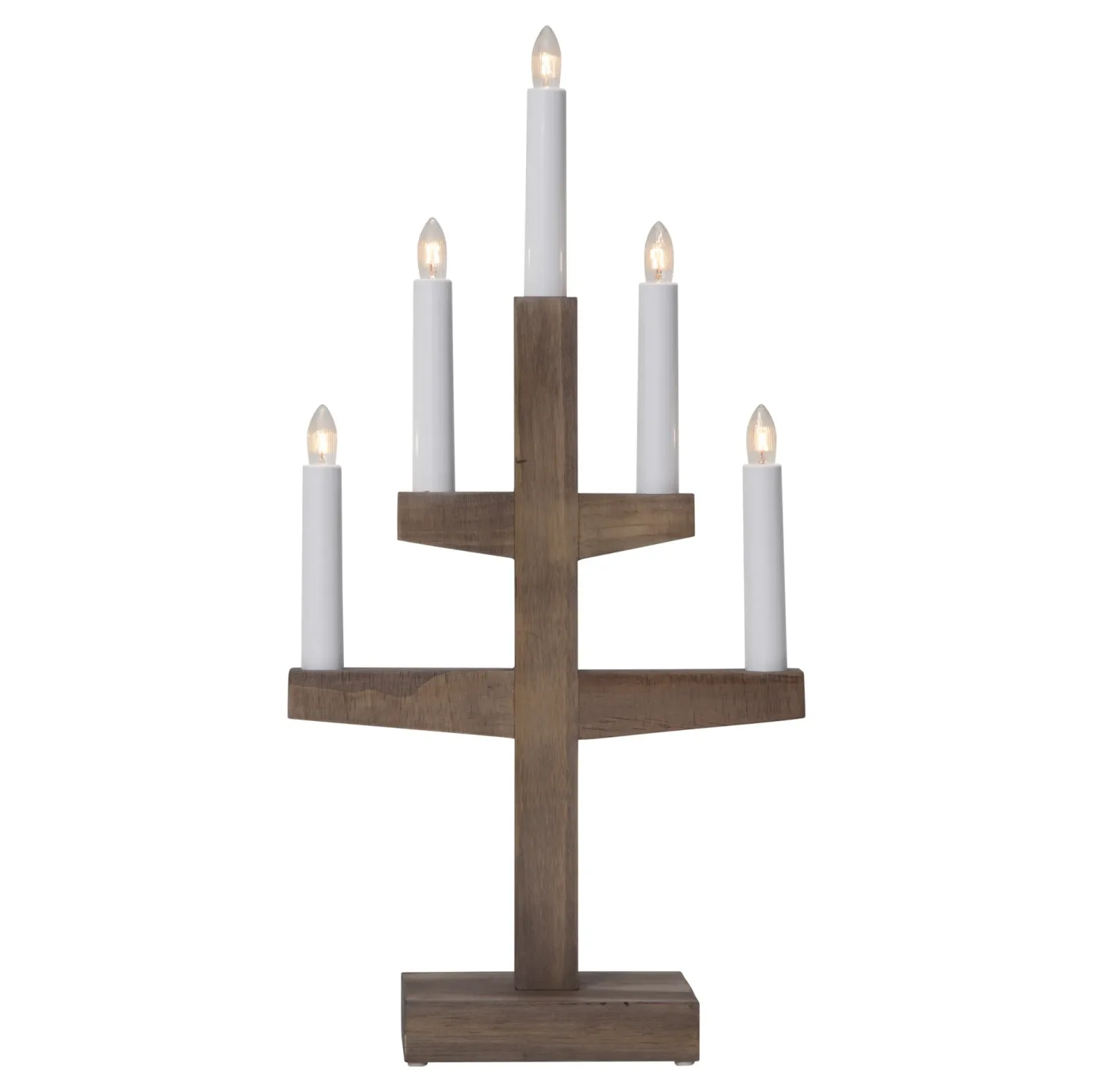 Star Trading Trapp adventsljusstake 46 cm Brun