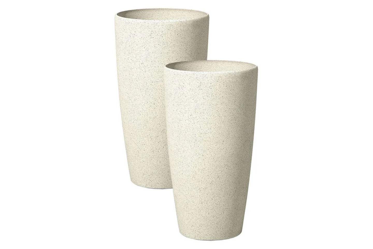 Trädgårdskruka Abdera set om 2 Beige, 23x23x42 cm - Beige, 23x23x42 cm