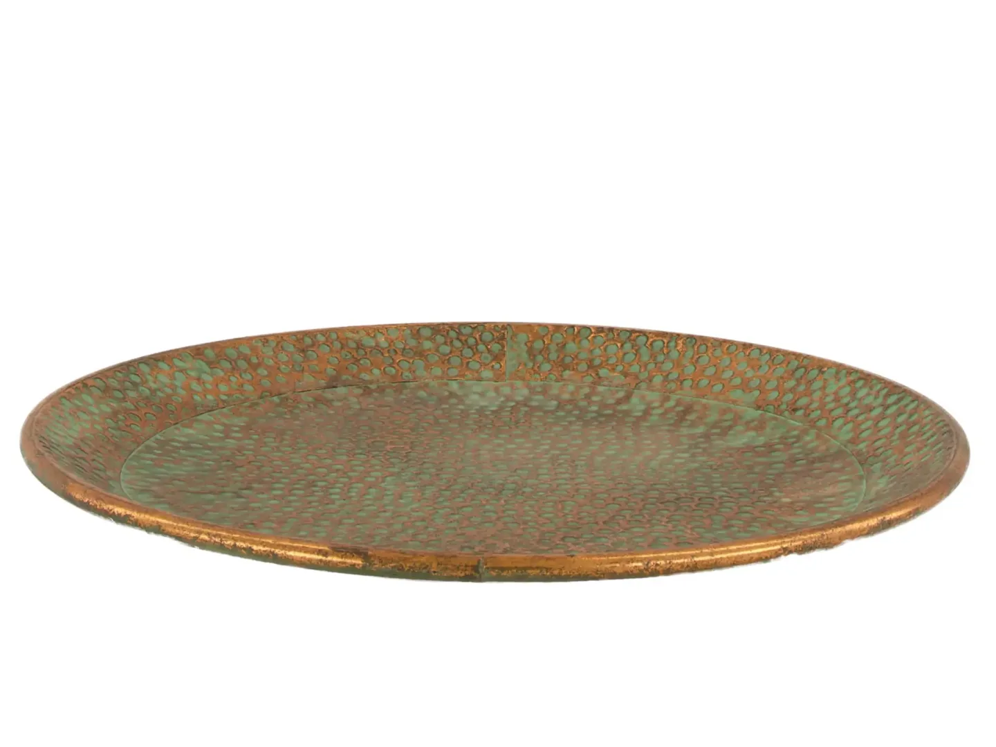 Decofinder Tablett Metall Grün D: 38 cm | Schubiger Möbel