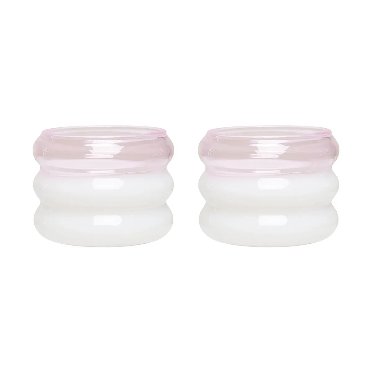 Design Letters Bubble Kerzenhalter Ø5,6 cm 2er Pack Milky white-pink