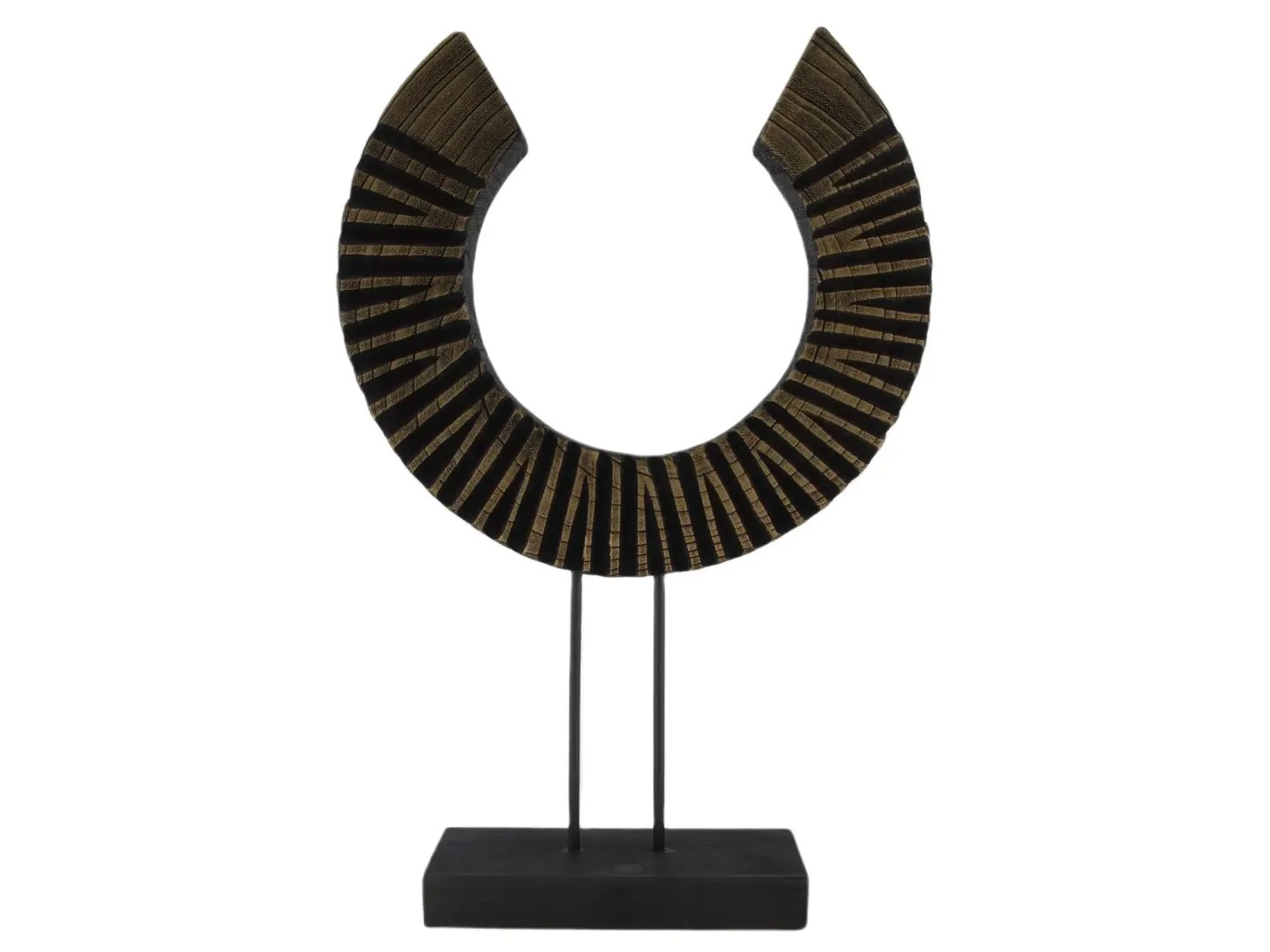 Decofinder Statue Rundholz Schwarz Gold H: 69 cm | Schubiger Möbel