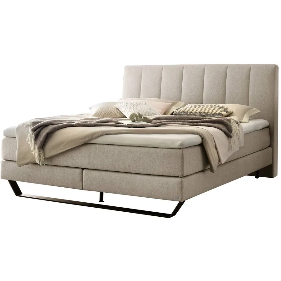 Hasena Boxspringbett Ambra sand Stoff 180 x 200 cm
